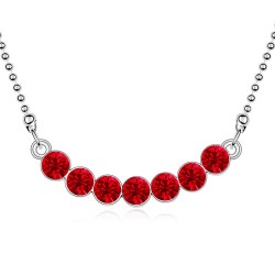 Premium quality Platinum with glittering red swiss CZ diamond collar pendant